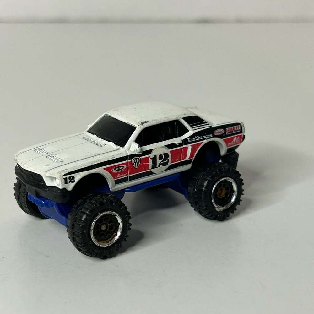 Matchbox 68 Mustang Mud Stanger Off Road 4x4 White Diecast Toy Car